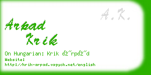 arpad krik business card